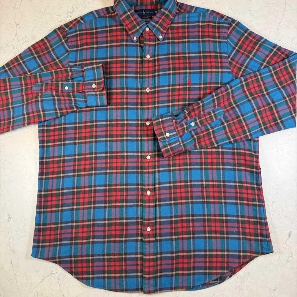 Polo Ralph Lauren Classic Fit Performance Flannel Shirt XXL Plaid Long Sleeve